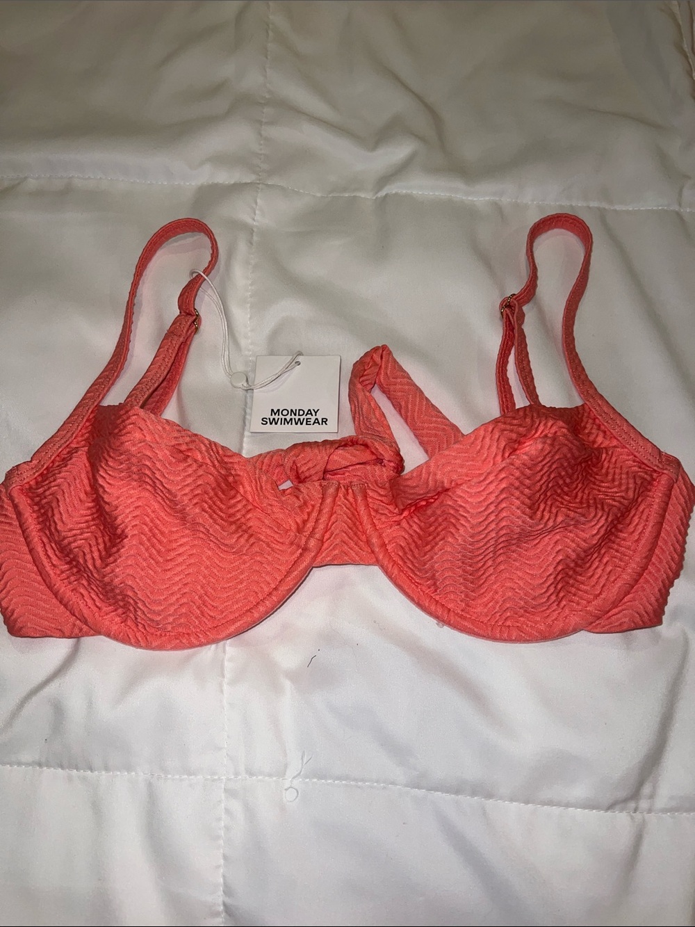 Monday Swimwear Coral Textured Underwire Bikini Top